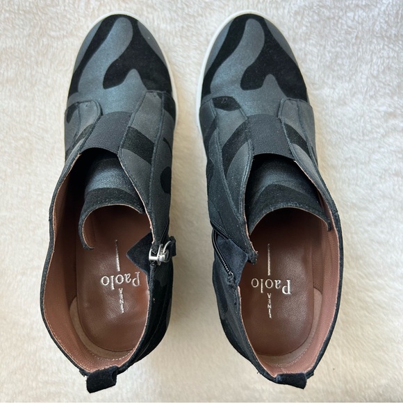 Linea Paolo Felicia Black and Gray Camo Sneakers - Picture 2 of 8